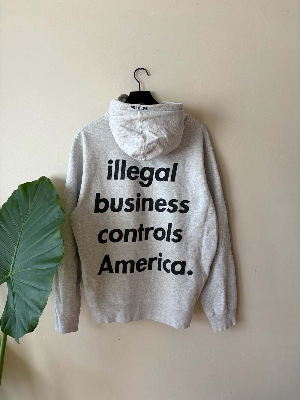 Supreme Illegal Business Controls America Hoodie Grey